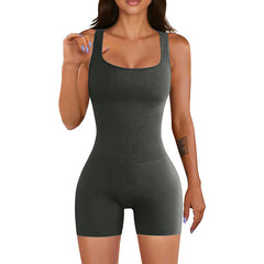 Women's Tight Ribbed Yoga Jumpsuit