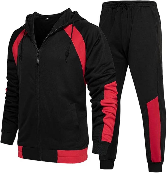 Men's Hooded Athletic Tracksuit Casual 2 Pieces