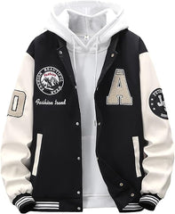 Men's Letter Print Varsity Jacket