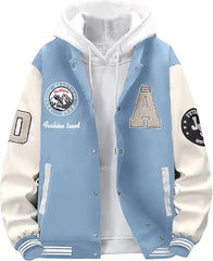 Men's Letter Print Varsity Jacket