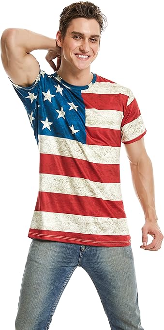 Mens American Flag T-Shirt Patriotic