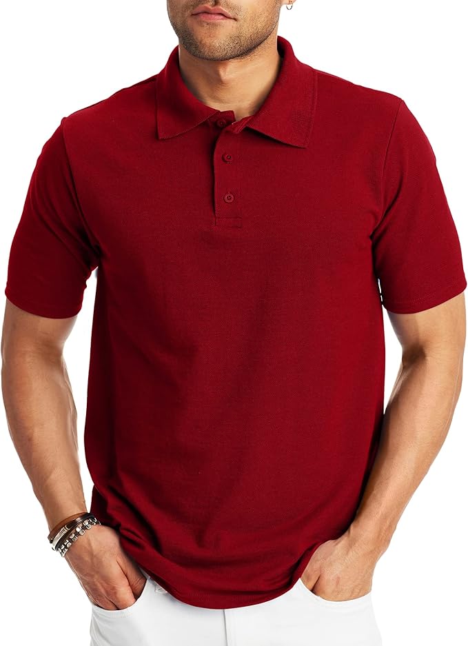 Hanes Men’s X-Temp Short Sleeve Polo Shirt, Midweight Men's Shirt