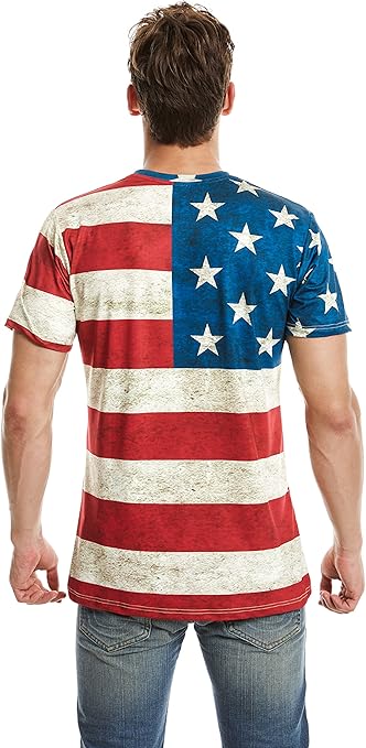 Mens American Flag T-Shirt Patriotic